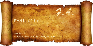 Fodi Aliz névjegykártya